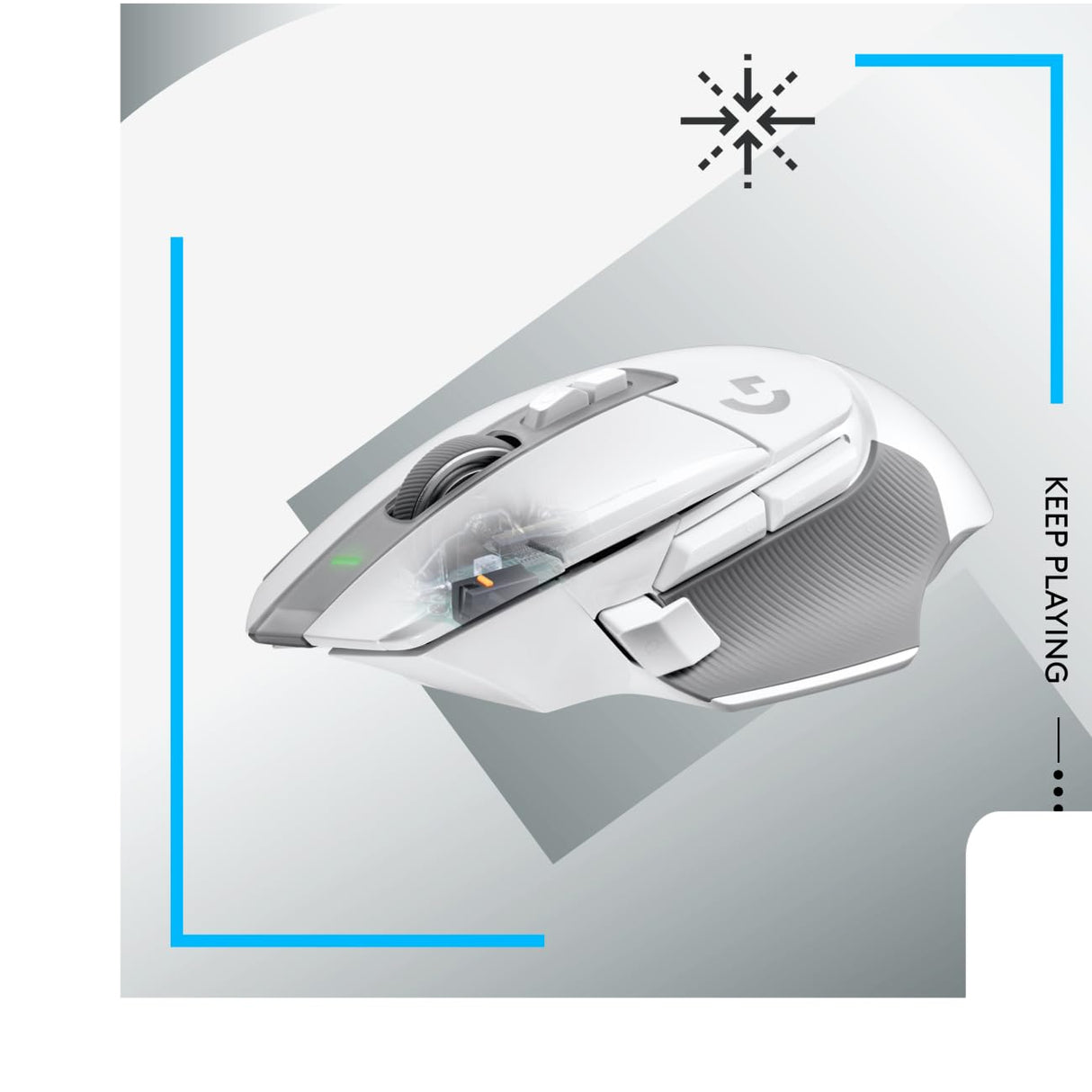 Logitech G G502 X LIGHTSPEED Ratón inalámbrico para Gaming - Ratón óptico con interruptores óptico-mecánicos híbridos LIGHTFORCE, sensor HERO 25K, compatible con PC - macOS/Windows - Blanco