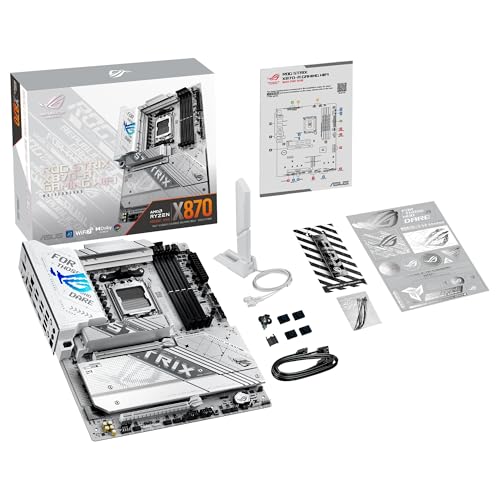 ASUS ROG Strix X870-A Gaming WiFi - Placa Base AMD ATX, 16+2+2 etapas de Potencia, DDR5, 4X M.2, PCIe 5.0 Compatible con GPU de última generación, WiFi 7, USB 20 Gbps con PD 3.0 de hasta 30 W