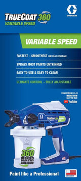 Magnum de Graco 26D527 TrueCoat 360 Variable Speed, pulverizador de Pintura airless con Cable portátil, Modelo UE, Uso doméstico, pequeños proyectos Decorativos (presión máxima 138 Bar)