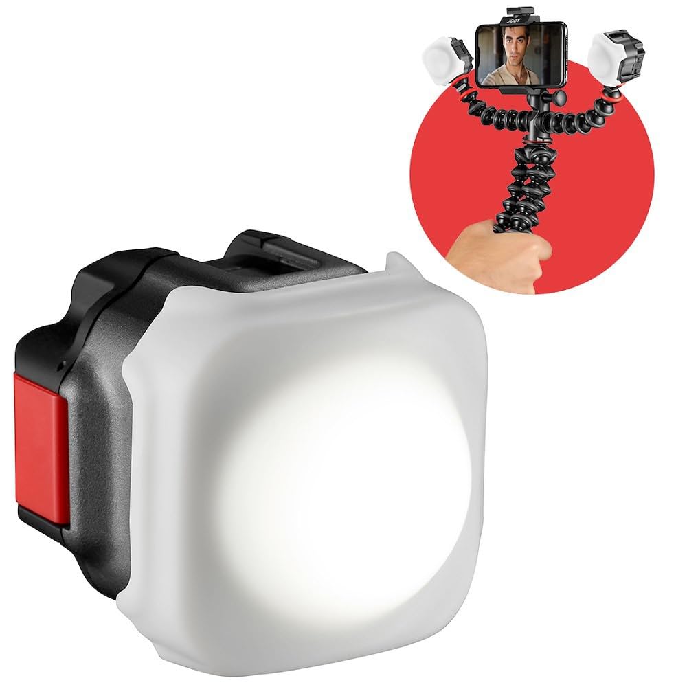 JOBY Beamo LED Light for Smartphone and Mirrorless Camera - Compact, Wireless Charging, Bluetooth, Waterproof, for Vlogging, Photo and Video Content Creation, JB01579-BWW