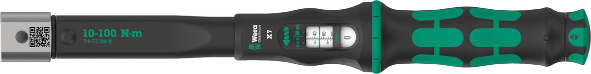 Wera 05075657001 Click-Torque X 7 Llave dinamométrica para herramientas enchufables, 10-100 Nm, 14x18 x 10-100 Nm