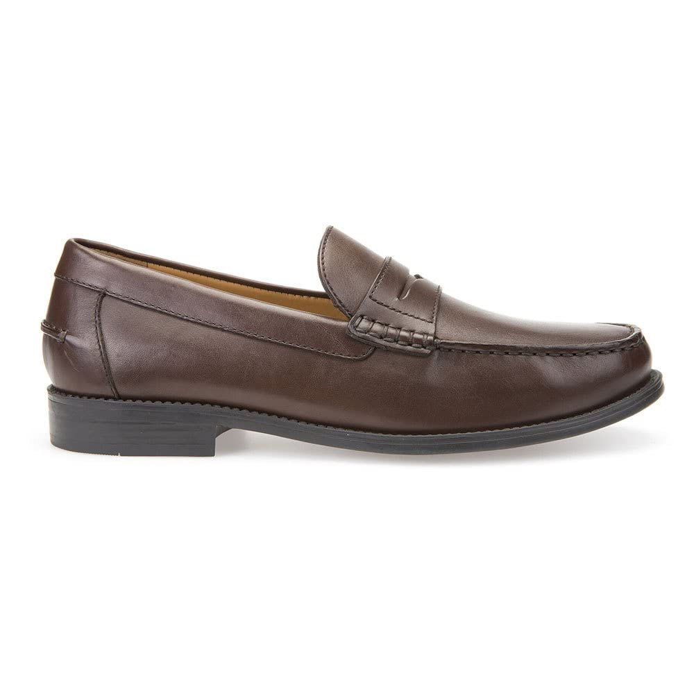 Geox U New Damon B, Mocasines Hombre, Marrón Dk Brown, 47 EU