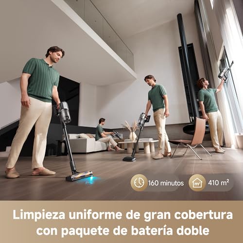 Dreame Z40 Station Aspiradora Escoba sin Cable con Vaciado Automático, Cepillo Multifunción Revelador de Polvo, Filtro Hepa, Herramienta de Fregado en Húmedo, Detección de Suciedad, 310 AW