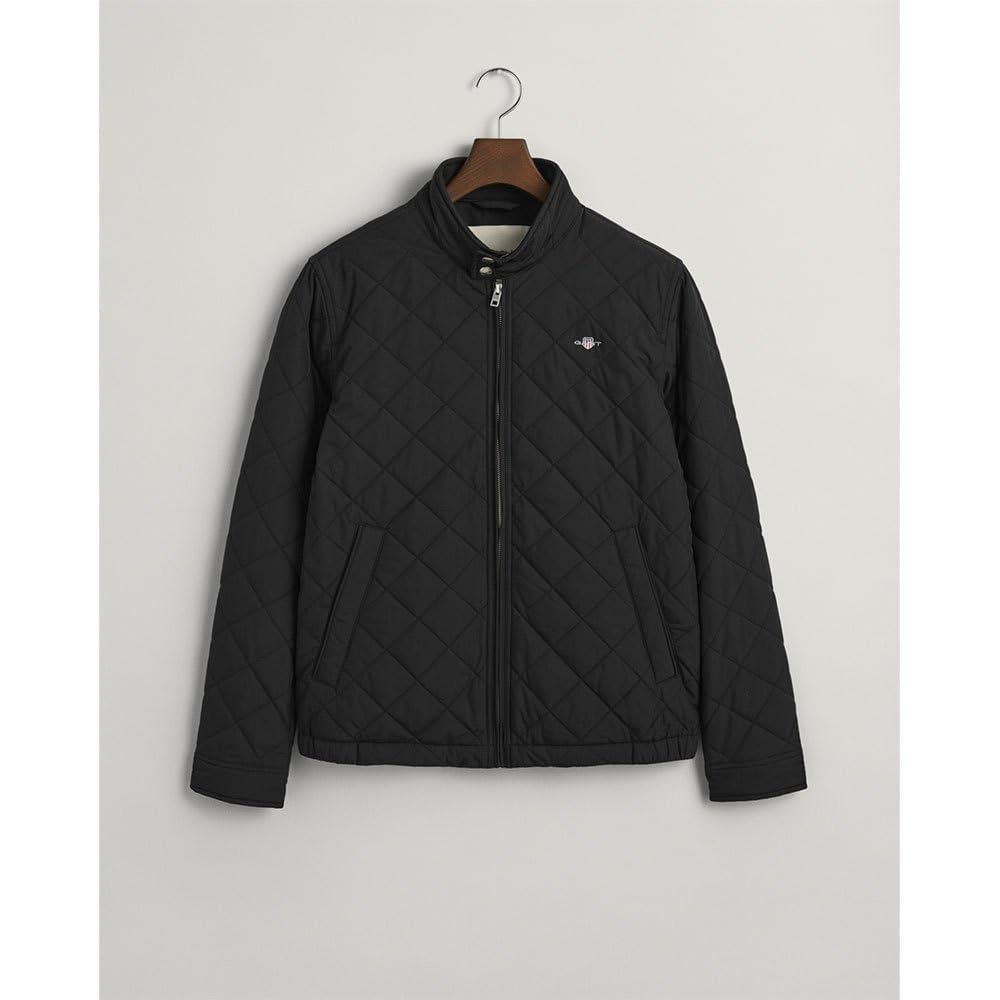 GANT Tramposo de Viento Acolchado Chaqueta, Negro, XL para Hombre
