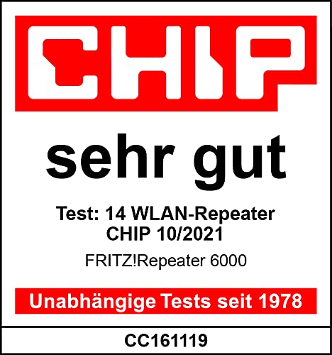 AVM Fritz!Repetidor 6000 (WiFi 6 repetidor con Tres Unidades de Radio: 5 GHz (2 x hasta 2400 Mbps) 2,4 GHz (hasta 1.200 Mbps, 2,5 Gigabit LAN y versión en alemán)