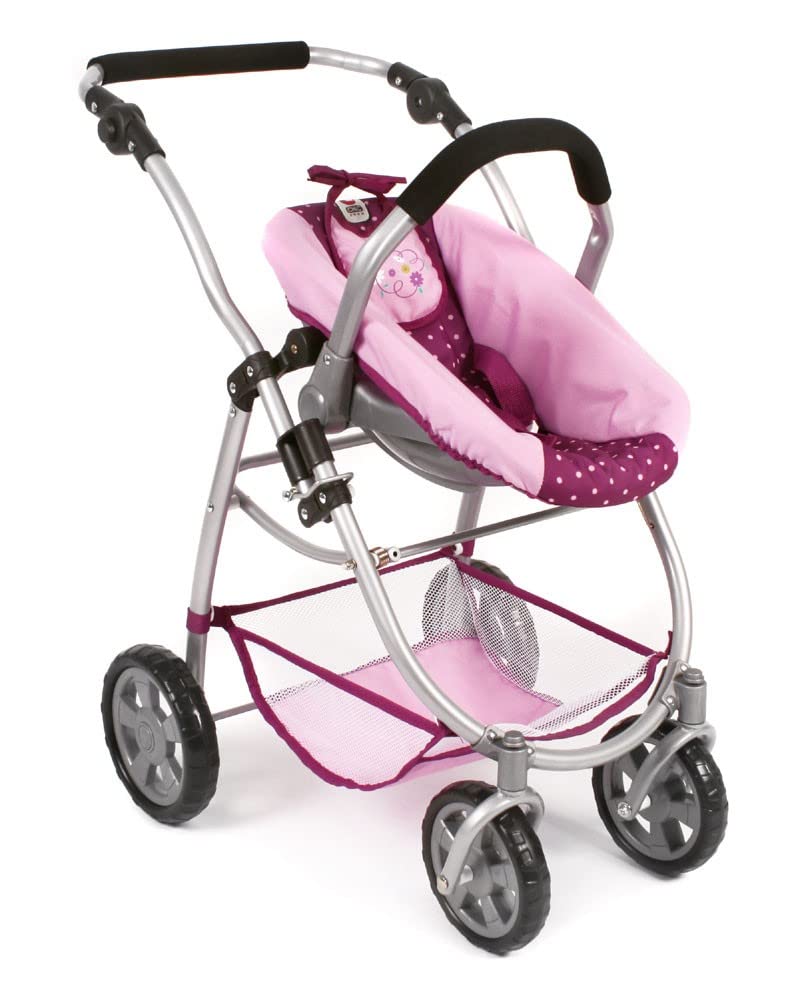 Bayer Chic 2000 637 29 Carrito para muñecas, 3 en 1, Color Morado, Lila/Rosa