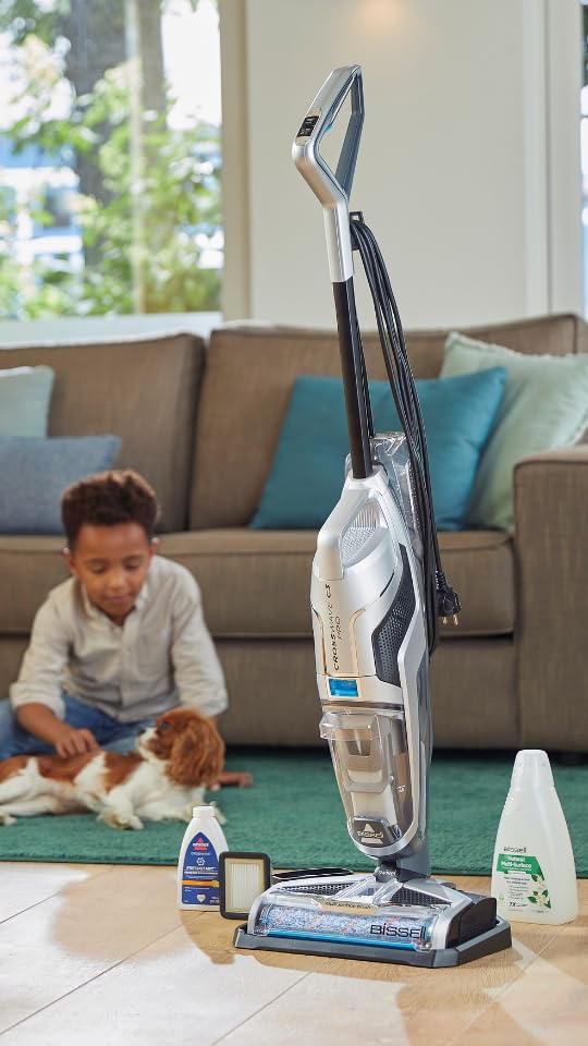 Bissell CrossWave C3 Pro, Aspirador de Mano con Cable, Aspira, Mopa y Seca, Potente Extracción de Suciedad Húmeda y Seca, 3-en-1 Escoba Aspiradora Vertical, Limpieza Multisuperficie, 3555N