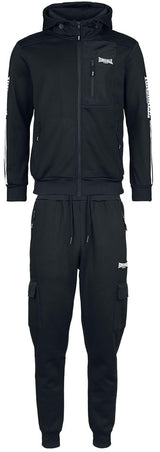 Lonsdale London Bulough Hombre chándal Negro M 95% Polyester,5% Elastán
