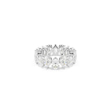 Swarovski Anillo Matrix Vittore, Talla pera, Blanco, Acabado en tono plateado