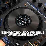 Reloop Mixon 8 Pro | 4-Kanal -Multi-Platform-Performance-Controller für Serato & djay, Jogwheel -Displays & 4 Instant-FX-Kippschalter, Dual-Audio-Interface mit USB-C & Stand-Alone-Mixing