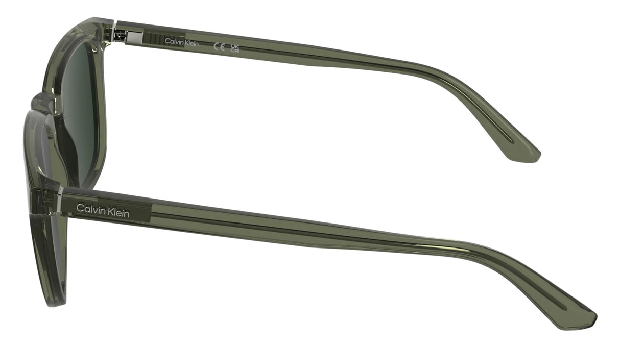 Calvin Klein Men's Sunglasses CK25536S - Transparent Khaki with Solid Green Lens