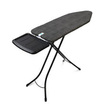 Brabantia - Mesa de Planchar C - con Soporte Sólido Unidad de Vapor - Universal Ajustable - para Diestros y Zurdos - No se Desliza y No Araña - Plegable - Denim Negro - 124x45 cm