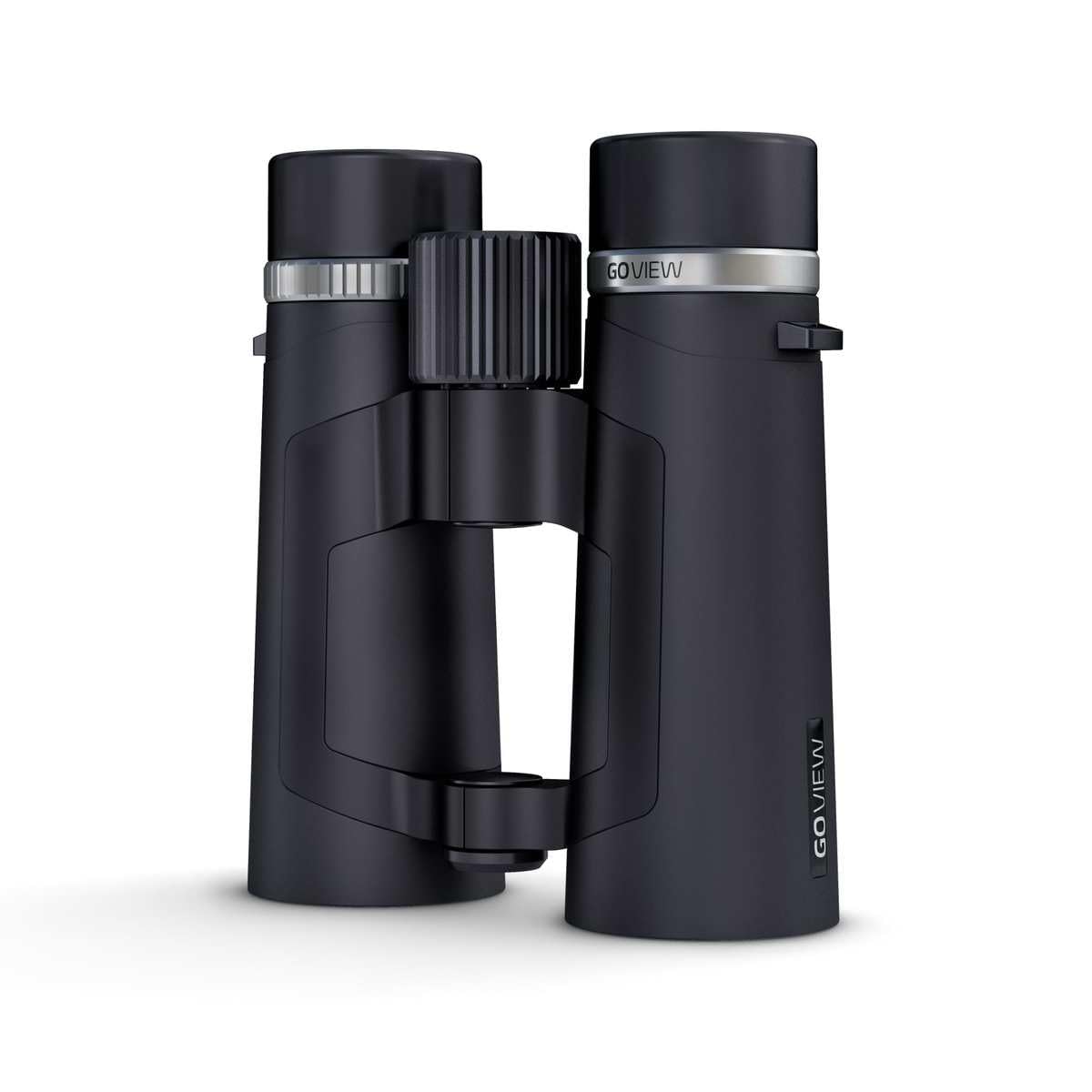 GoView ZOOMR 10x42 prismáticos para Actividades al Aire Libre, Naturaleza, observación de Vida Salvaje, Viajes (Zoom de 10 aumentos, Gran Campo de visión, Incluye Set de Accesorios) Phantom Negro