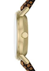 Skagen Kuppel Reloj para Mujer, Movimiento de Cuarzo con Correa de Acero o Piel, Naranja y Dorado, 32MM