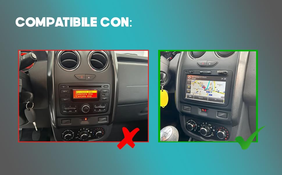 Radio de Coche para Dacia Duster Android GPS Bluetooth WiFi USB Dab+ Touchscreen 7" 8core Carplay AndroidAuto