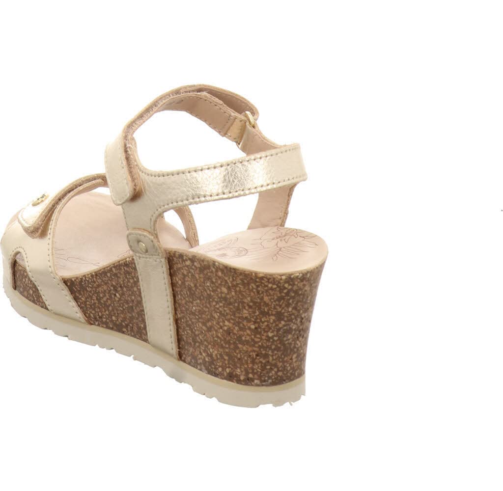 Panama Jack Julia Shine, Sandalia de cuña Mujer, Oro B003, 37 EU