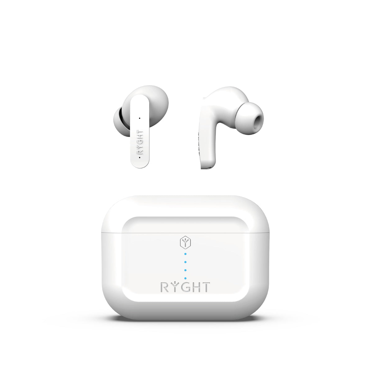 RYGHT - Pulse ANC - Auriculares Bluetooth inalámbricos con tecnología de reducción de Ruido (Active Noise Canceling) - Autonomía 6H + 30H de Carga en la Caja - Blanco