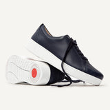 Fitflop Zapatillas de Tenis de Rally de Cuero Actualizado, Mujer, Midnight Navy, 37.5 EU