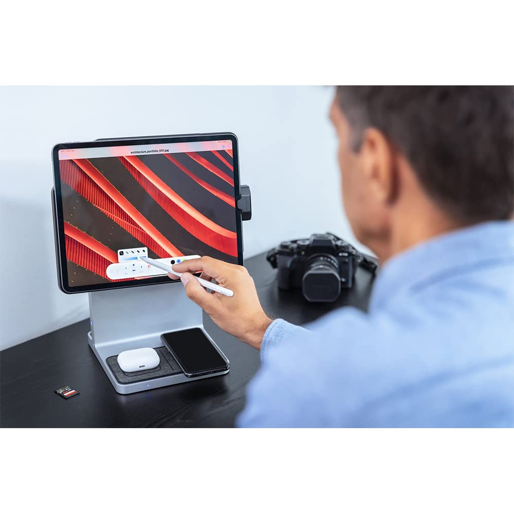 Kensington StudioDock Soporte Ajustable iPad Pro 12, Conexión Magnética, Cargador Rápido para iPad, iPhone y AirPod (K34030WW)