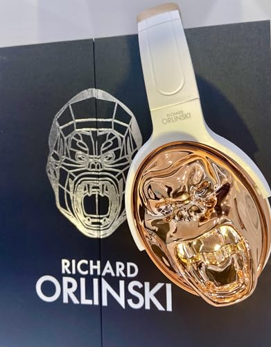 ORLINSKI Audífonos Bluetooth CAQKON1001-660-V2 2025, 40 mm, Rosa y Dorado, Batería 200 mAh, 6 Horas de Uso