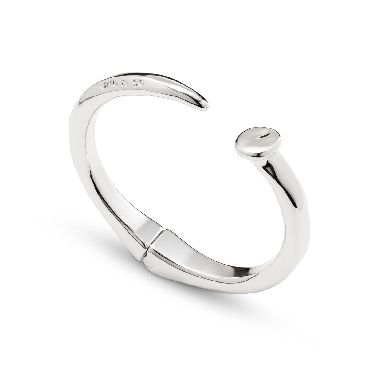 UNO de 50 | Pulsera Rígida en Aleación de Metales | Bañado en Plata de Ley | Joya Artesanal | Diseño Creativo
