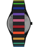 Timex Reloj Q - Reloj de 36 mm para mujer, correa de expansión de acero inoxidable negro, esfera negra, caja negra TW2V65900