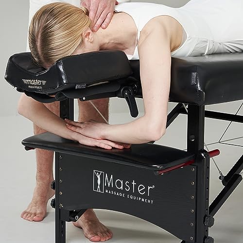 Master Massage Tumbona de Masaje portátil, Plegable, de Madera, con cojín Musical, Piel, Negro, 76 cm