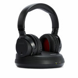 Aiwa WHF-930D Auriculares TV Inalámbricos, Supraaurales HiFi con Conexión óptica. Transmisión Inalámbrica por RF, Selector de 3 Canales, Completamente Recargable Negro
