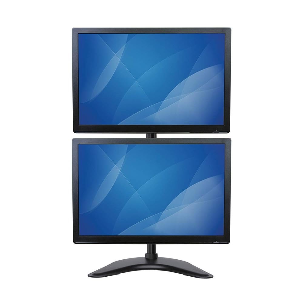 StarTech.com Soporte Vertical de Acero de Servicio Pesado para dos Monitores - Base Ajustable VESA para Pantallas de hasta 27 Pulgadas