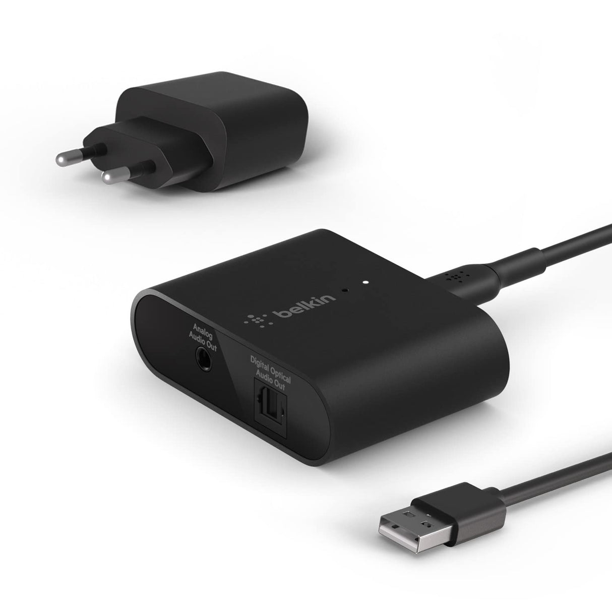 Belkin SoundForm Connect AirPlay 2 (adaptador y receptor de audio para reproducción inalámbrica con entrada óptica/3,5 mm para iPhone, iPad, y otros con AirPlay)