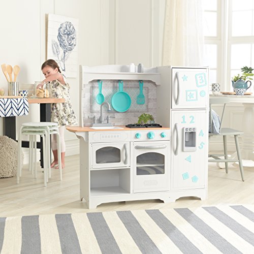 KidKraft Cocina de Juguete Countryside de Madera para niños con imanes Nevera, dispensador de Cubitos de Hielo y Accesorios Incluido, Juguetes niños 3+ años (53424) Exclusivo en Amazon