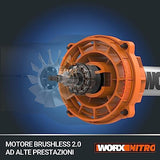 WORX WG585E Soplador de Hojas 40V Máx. (2x20V) Motor sin escobillas, Incluye 2 baterías de 4Ah y Cargador Doble,Tecnología de amplificación de Aire
