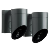 somfy 1875341 - Pack de 2 cámaras al Aire Libre 2 Grises, cámaras con detección de Movimiento Inteligente, Sirena integrada de 110 DB, conexión Posible en una luminaria existente, imágenes Full HD