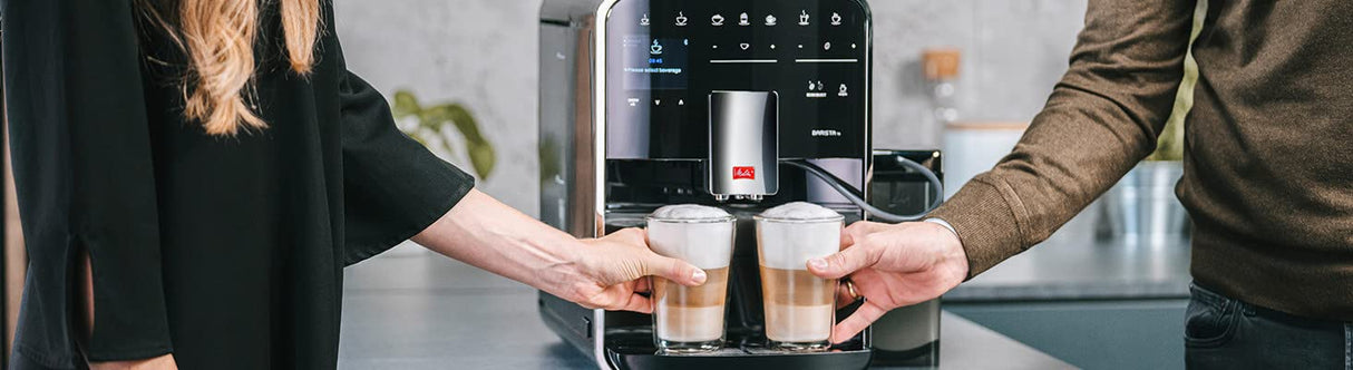 Melitta Barista TS Smart F850-102 - Cafetera superautomática con molinillo silencioso integrado, máquina de café inteligente con hasta 21 recetas de café, 1,8 L, negro