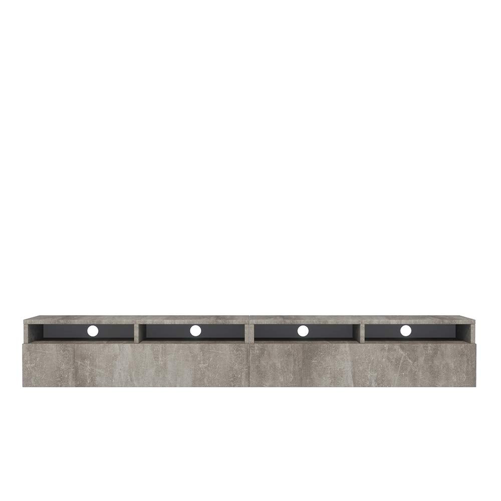 SELSEY REDNAW - Mueble de TV Moderno con 2 cajones, 200 cm, Color Gris