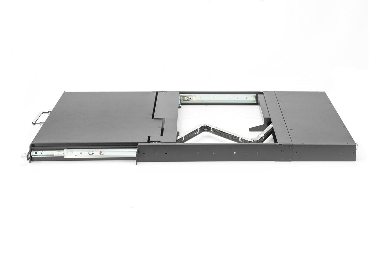 DIGITUS Consola KVM LCD HD de 17", VGA de 1 Puerto, Teclado alemán
