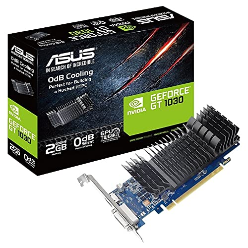 Tarjeta gráfica VGA 2GB DDR5 NVIDIA GT 1030 para Juegos, edición Multimedia y tareas gráficas básicas.