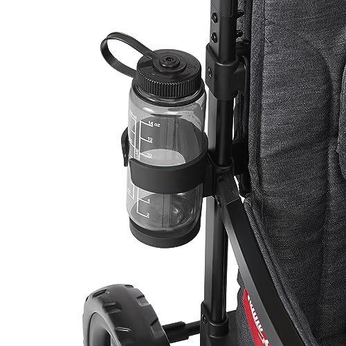 Radio Flyer Voya Stroller Wagon, Cochecito Doble, 2 Asientos Altos Cara a Cara, toldo Ajustable con protección UV, Bandeja para Aperitivos, Gris