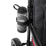 Radio Flyer Voya Stroller Wagon, Cochecito Doble, 2 Asientos Altos Cara a Cara, toldo Ajustable con protección UV, Bandeja para Aperitivos, Gris