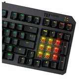 ASUS TUF Gaming K3 Gen II - Teclado Compacto de 98 Teclas, interruptores óptico-mecánicos RGB Red, Espuma amortiguadora, IP57, Placa Superior Desmontable y Aura Sync - Teclado QWERTY Español