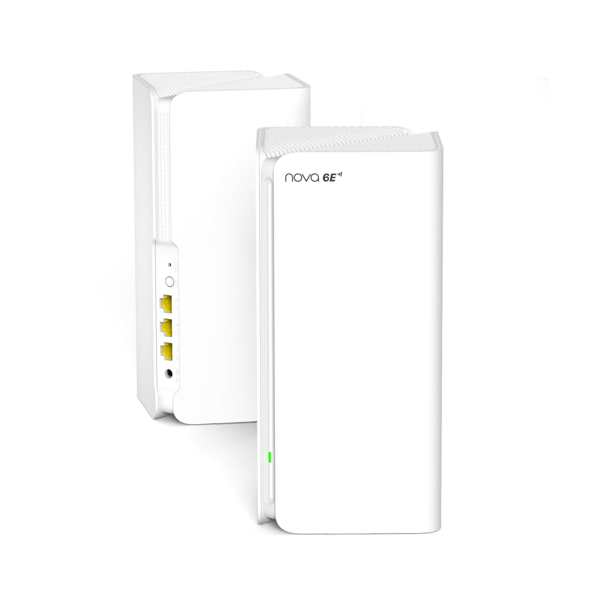 Tenda Nova MX21 Pro (2-Pack) AXE5700 Mesh Wi-Fi 6E Sistema, Tribanda Mesh Wi-Fi Cobertura de hasta 240㎡, 6 Puertos Gigabit, 70 Dispositivos Conectados, Informe Mensual, Fácil Configuración