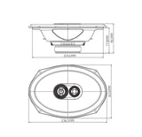 JBL Stage3 9637 - Juego de altavoces coche de 3 vías de Harman Kardon - echo auto ovalada de 375 vatios de 6" x 9" (152 mm x 230 mm)