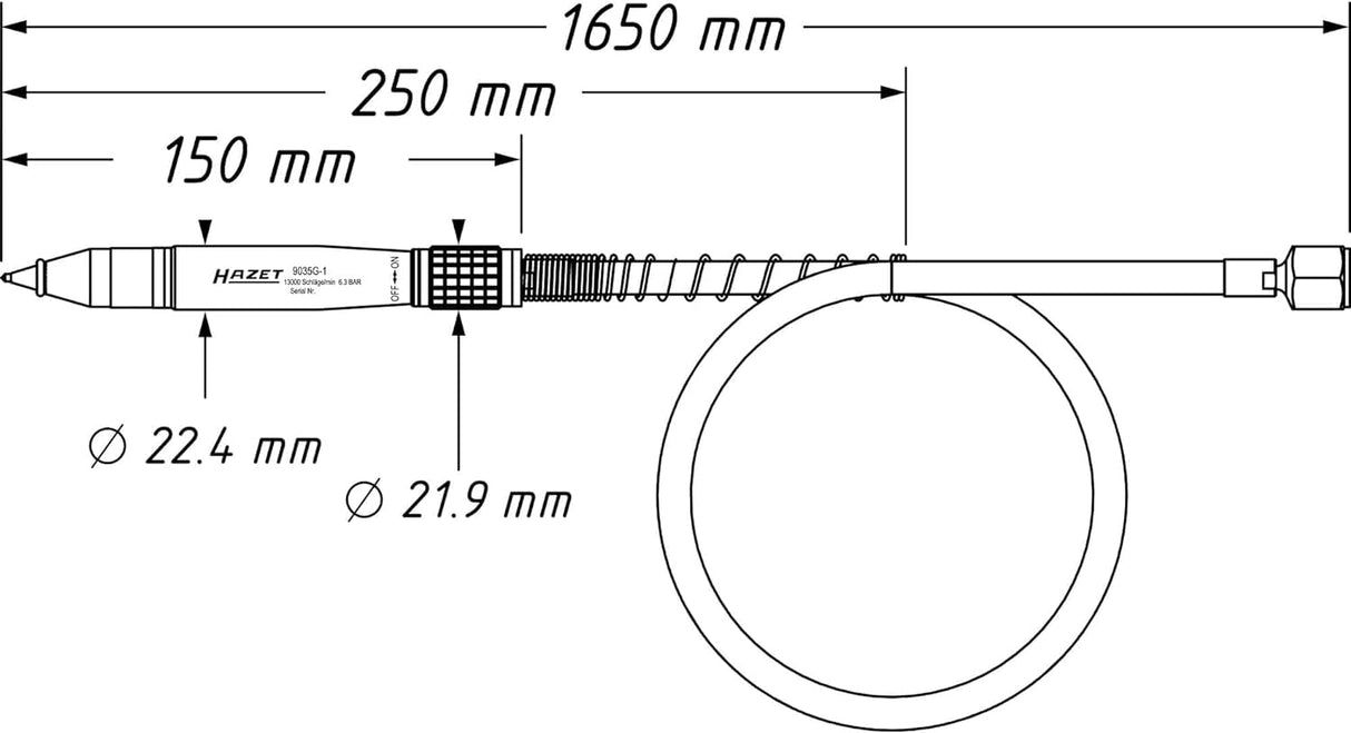 Rotulador HAZET 9035G-1 I marcado preciso y permanente de piezas de trabajo I para metal, piedra, cerámica, plásticos I diseño fino y tacto