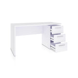 duehome | Mesa de Despacho 3 Cajones, Escritorio, Modelo Sasha, Acabado en Color Blanco Artik, Medidas: 138 (Ancho) x 60 cm (Fondo) x 74 (Alto)