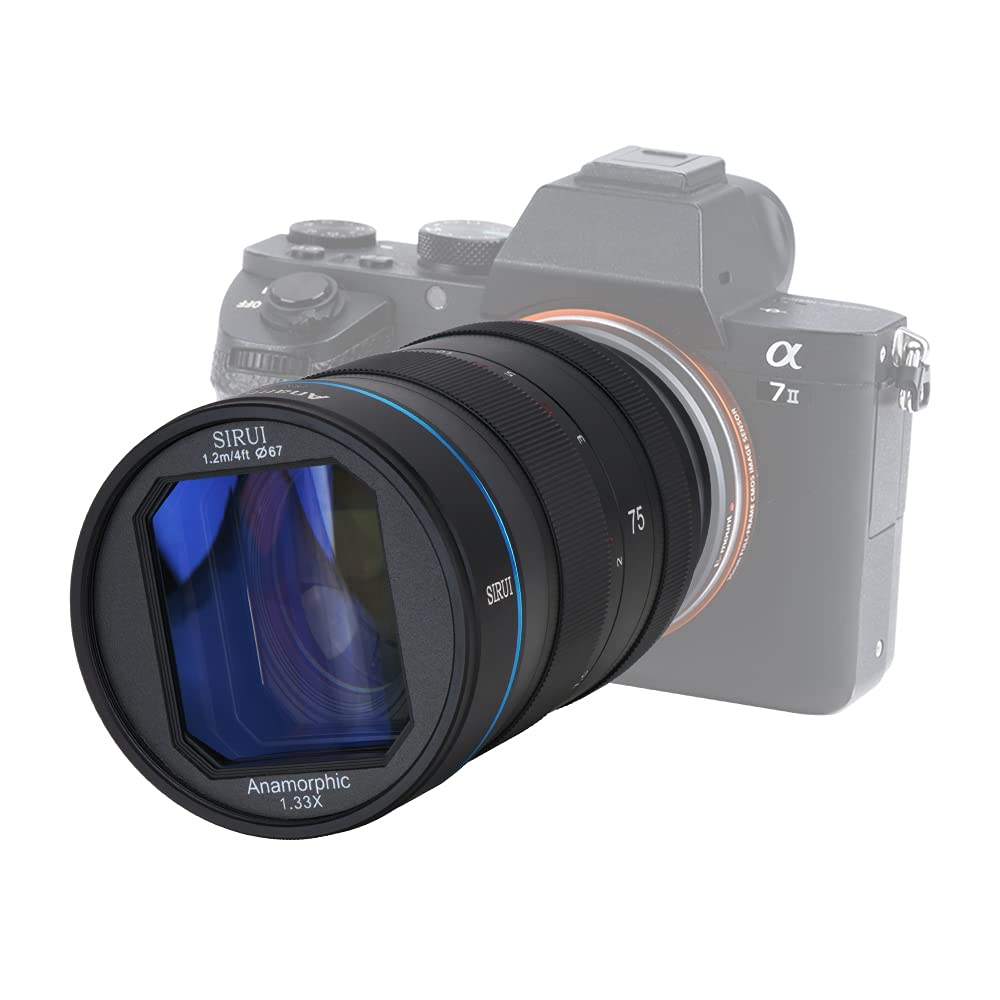 SIRUI Lente Anamórfica F1.8 APS-C de 75mm Compatible para Panasonic/Olympus Macro M4/3 de Montaje como E-M1X E-M1 Mark III E-M5, G100KGK-K G100VGK-K G100MGK-K G95GK