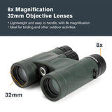 Celestron 71330 Nature DX 8x32: prismáticos con prisma BaK-4, verde