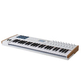 Arturia KeyLab 49 MK3 White, teclado c/controlador MIDI producción, paq. software todo-en-1-49 teclas, 9 codificadores, 9 faders, 1 rueda modulación, 1 rueda inflex. tono, 12 almohadillas - Blanco