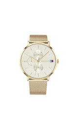 Tommy Hilfiger Reloj Analógico de Cuarzo multifunción para Mujer con Correa de Malla de Acero Inoxidable Dorado - 1781943
