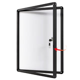 Swansea Tablón de anuncios con llave para 9 Hojas DIN A4丨Tablón de anuncios de Aluminio丨Negro丨Panel de anuncios para comunidad丨98 x 72 cm