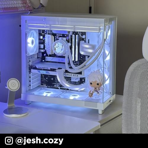 NZXT H6 Flow RGB Caja PC Gaming ATX | Mid-Tower de Cámara Dual Compacta| | Incluye 3 Ventiladores de 120 mm RGB | Paneles de Cristal Panorámicos | Color Negro | CC-H61FB-R1
